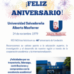 🎓🌎 Celebramos junto a la Universidad Salvadoreña Alberto Masferrer USAM sus 46 años de historia, aprendizaje y transformación.